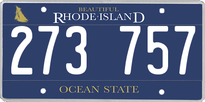 RI license plate 273757