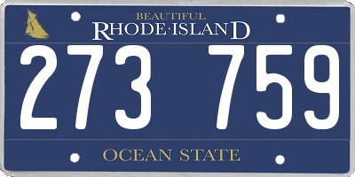 RI license plate 273759