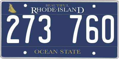 RI license plate 273760