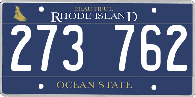 RI license plate 273762