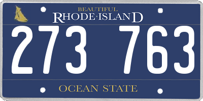 RI license plate 273763