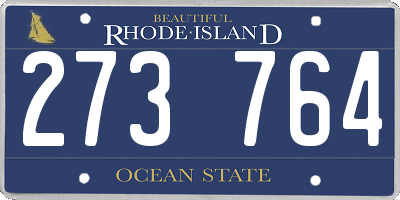 RI license plate 273764