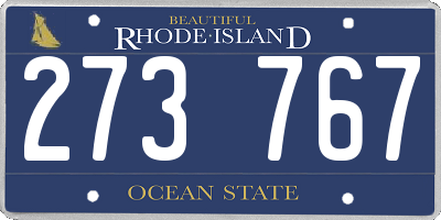 RI license plate 273767