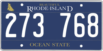 RI license plate 273768