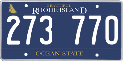 RI license plate 273770
