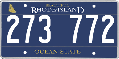 RI license plate 273772
