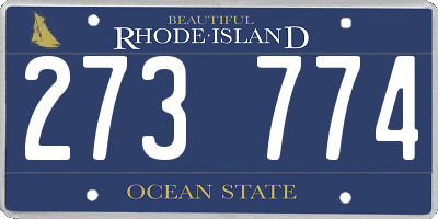 RI license plate 273774
