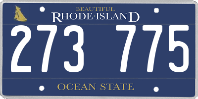 RI license plate 273775