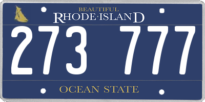 RI license plate 273777