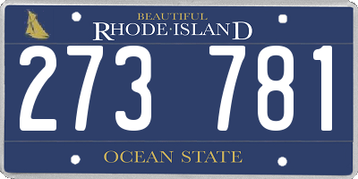 RI license plate 273781