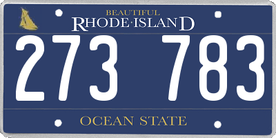 RI license plate 273783