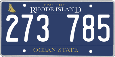 RI license plate 273785