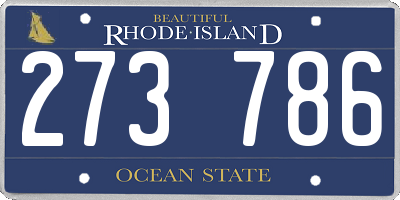 RI license plate 273786
