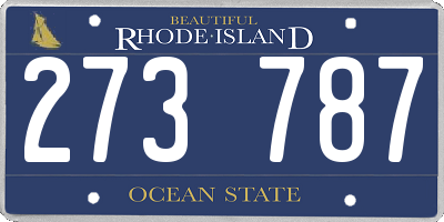 RI license plate 273787