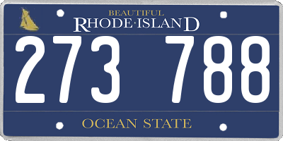 RI license plate 273788
