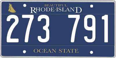 RI license plate 273791