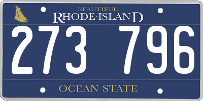 RI license plate 273796