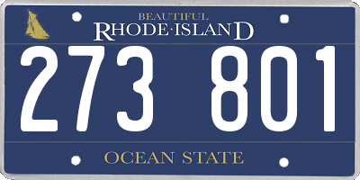 RI license plate 273801
