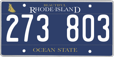 RI license plate 273803