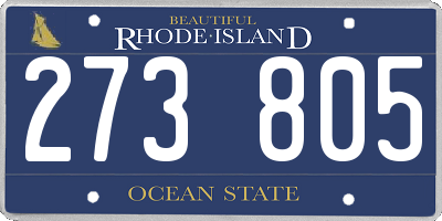 RI license plate 273805