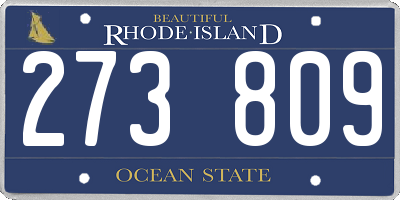 RI license plate 273809