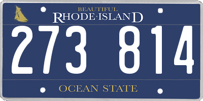 RI license plate 273814