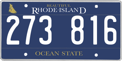 RI license plate 273816