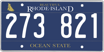 RI license plate 273821
