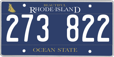 RI license plate 273822