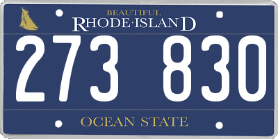 RI license plate 273830