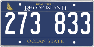 RI license plate 273833