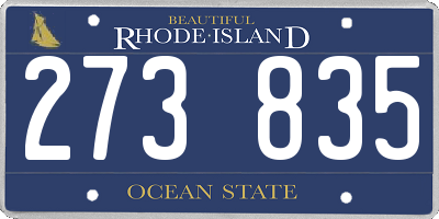 RI license plate 273835