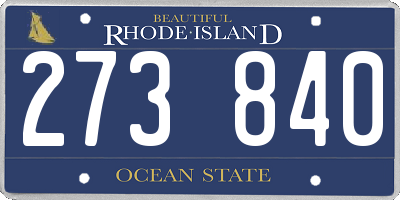 RI license plate 273840