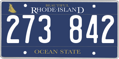 RI license plate 273842