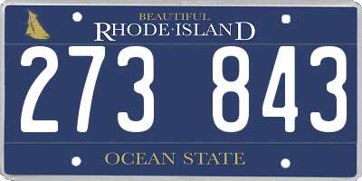 RI license plate 273843