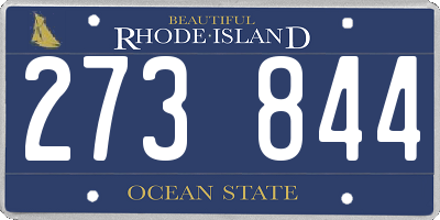 RI license plate 273844