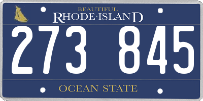 RI license plate 273845