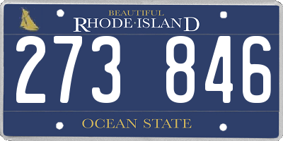 RI license plate 273846