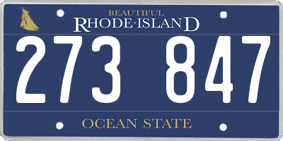 RI license plate 273847