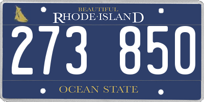 RI license plate 273850