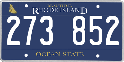 RI license plate 273852