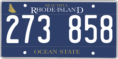 RI license plate 273858