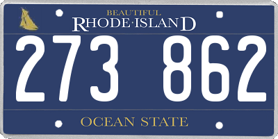 RI license plate 273862
