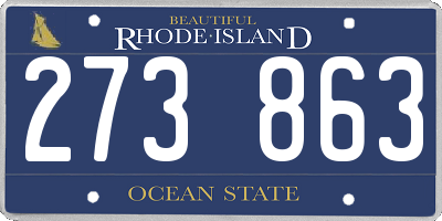 RI license plate 273863