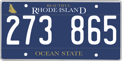 RI license plate 273865