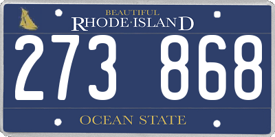 RI license plate 273868