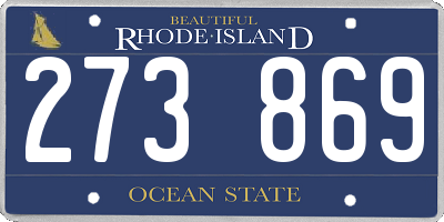 RI license plate 273869
