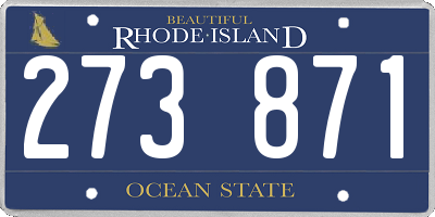 RI license plate 273871