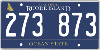 RI license plate 273873