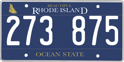 RI license plate 273875